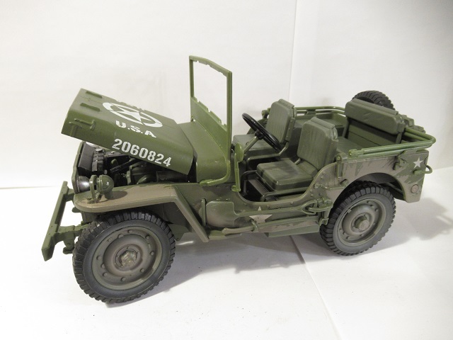 〓1/18 auto world WWII 1941 Willys MB Jeep オリーブ ウェザリング ジープ Army ミニカー アメ車 置物 ξ_画像6