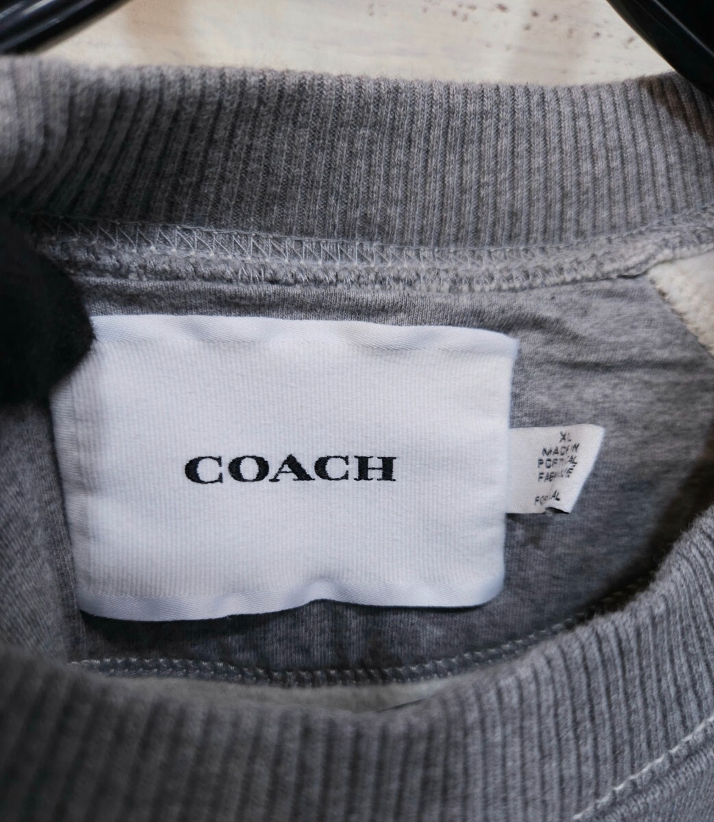 美品☆COACH コーチ スエット トレーナー 厚手 レキシー 恐竜 XLサイズ グレー系 _画像4