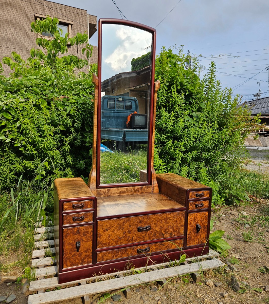 昭和レトロ 木製 鏡台 ドレッサー 鏡 - ミラー/鏡 昭和レトロ 木製 鏡台 ドレッサー 鏡 - ミラー/鏡