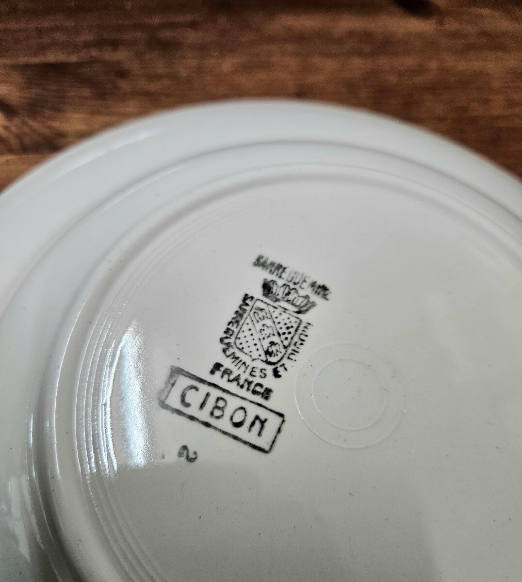 フランス アンティーク sarreguemines スーププレート サルグミンヌ CIBONシリーズ 深皿 花柄 インテリア カフェ 6_画像6