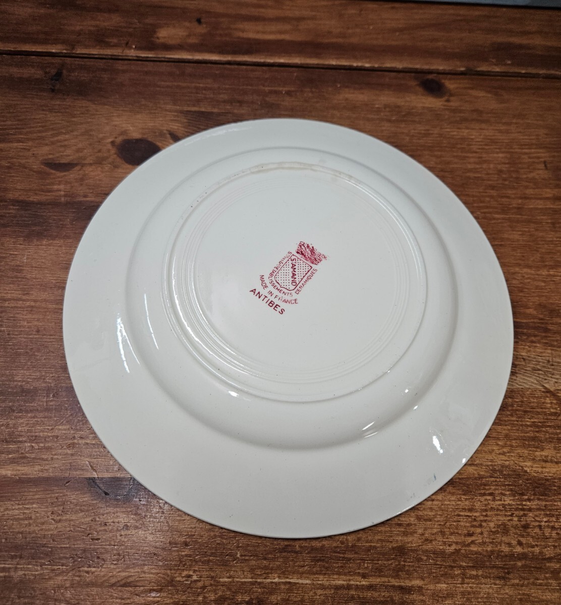 フランス Saint-Amand サンタマン ANTIBES アンティークプレート 平皿 お皿 花柄 インテリア カフェ 11_画像5