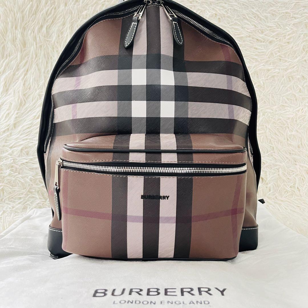 【現行極美品】21ss BURBERRY バーバリー リュック デイバッグ ジャイアントノバチェック チェック ロゴ 金具 メンズ レディース 通勤通学_画像2