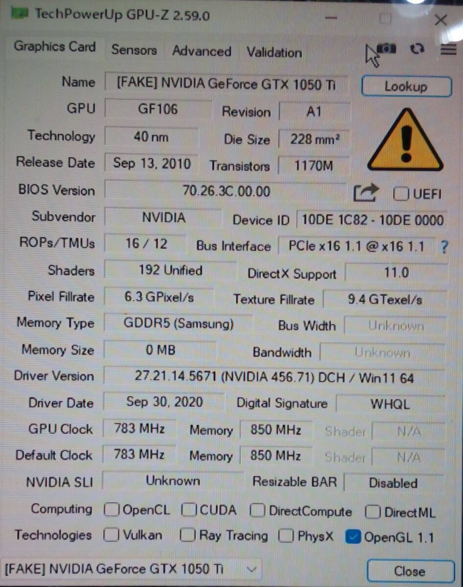 GeForce GTX 1050Ti フェイクカード_画像4
