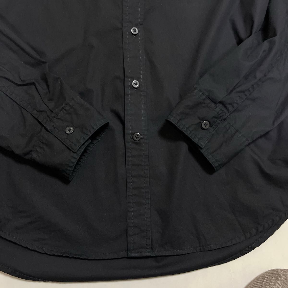 GAP ギャップ ブラック シャツ 黒  長袖 コットン 綿 100% レギュラーカラー メンズ 古着