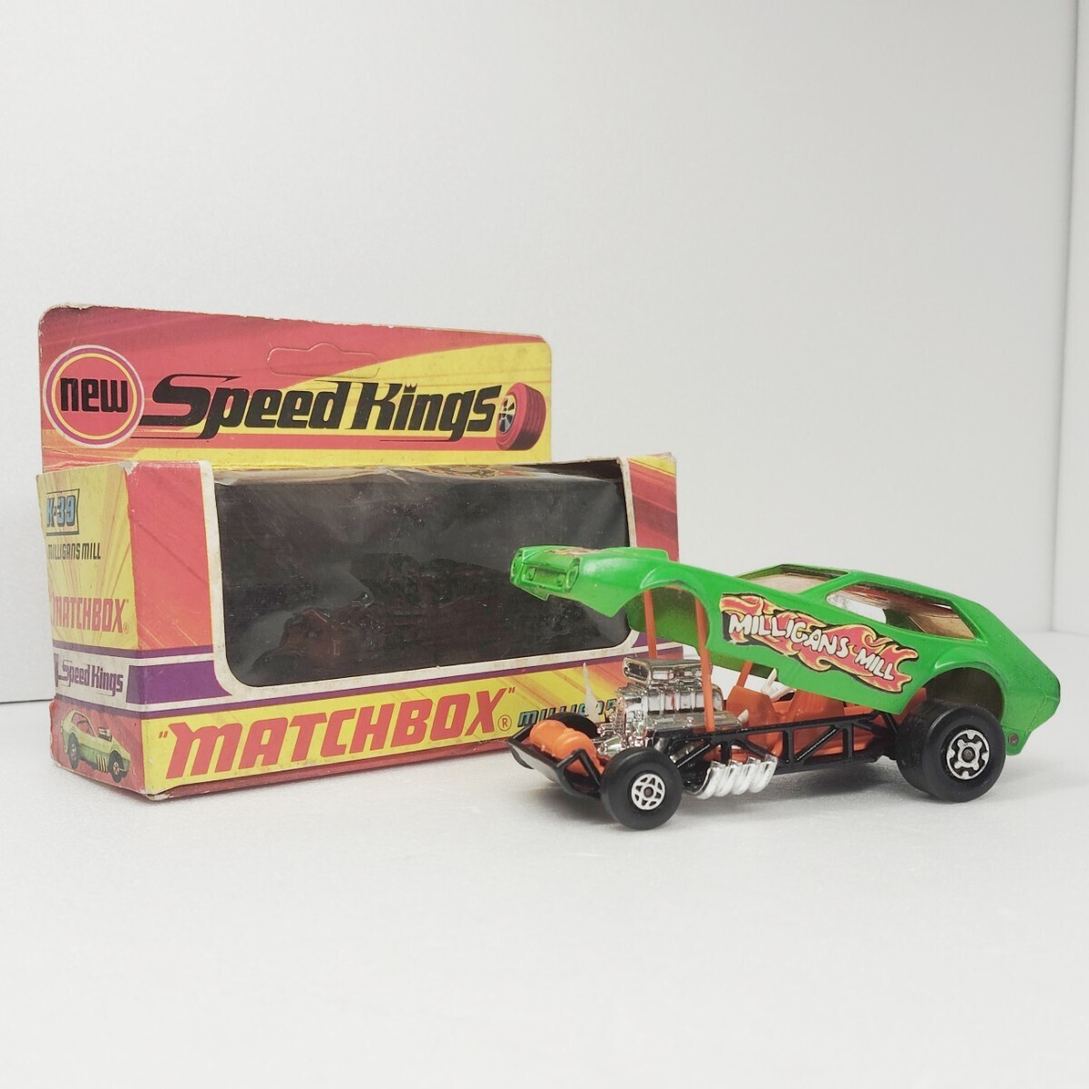 マッチボックス　matchbox speed kings 　キングサイズ　ドラッグカー　当時物　milligans mill カマロ　ベース　FUNNY CAR 1円〜 051413_画像1