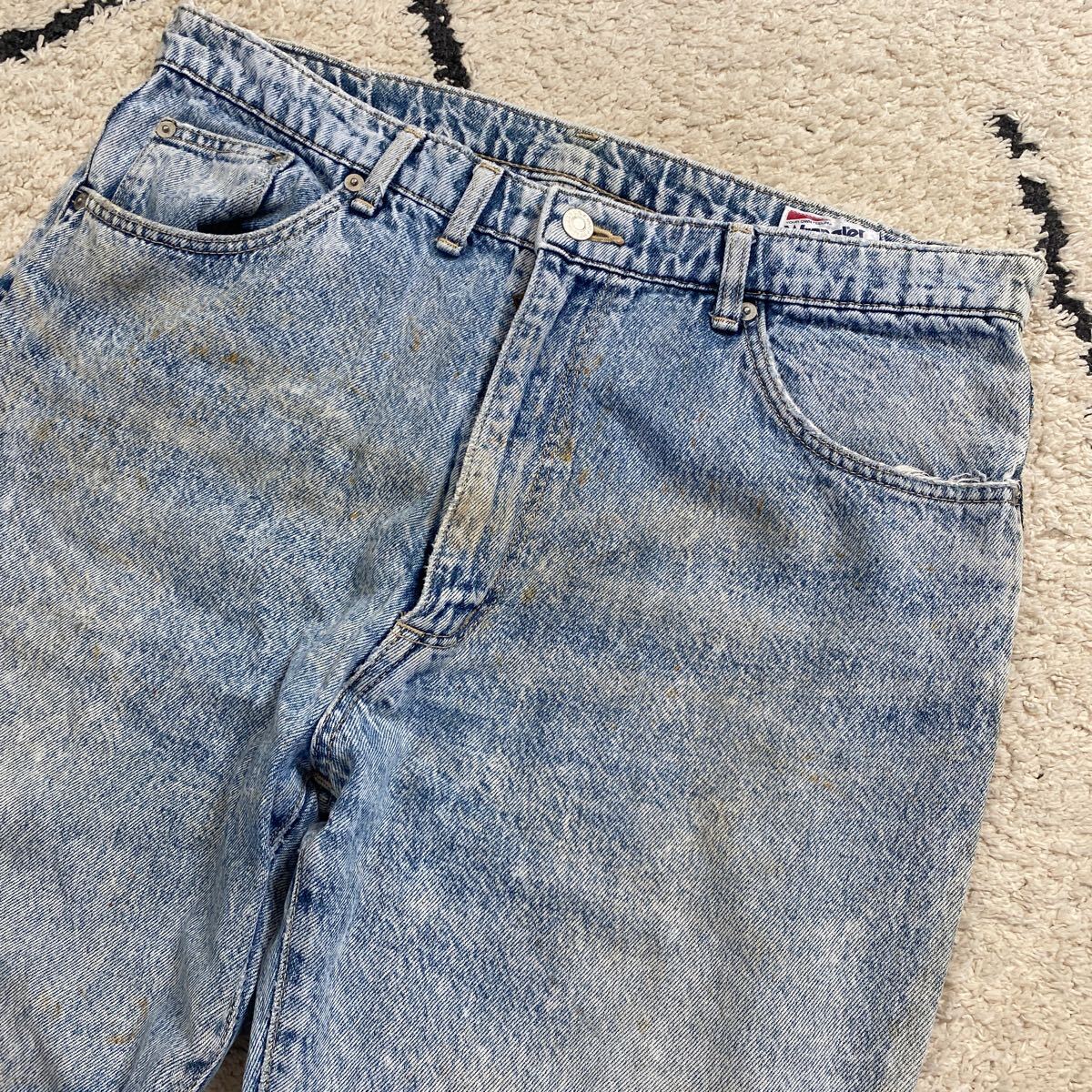 セール即決1円　80S 90S ビンテージ Wrangler USA ラングラー ジーンズ ヴィンテージ デニム デニムパンツ w38 リペア加工_画像6