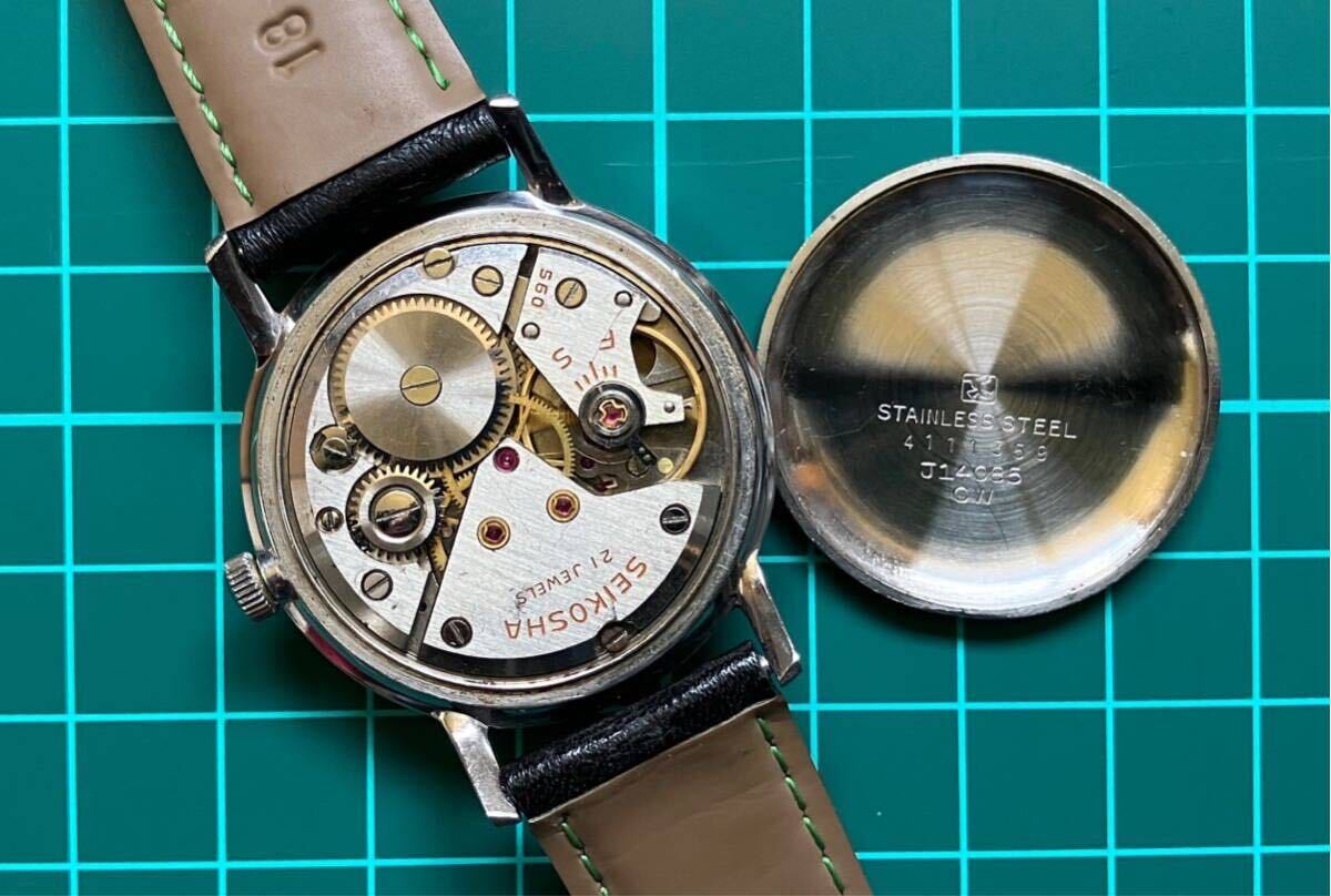 セイコー・ヴィンテージ・手巻き式腕時計「セイコークラウン J14085」動作品です。シルバー系_画像5