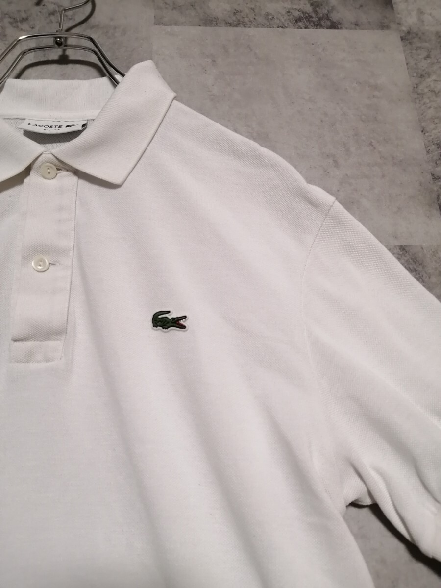 ラコステ LACOSTE 半袖 ポロシャツ 4 ホワイト 鹿の子 ph412E OSAGARIの画像2