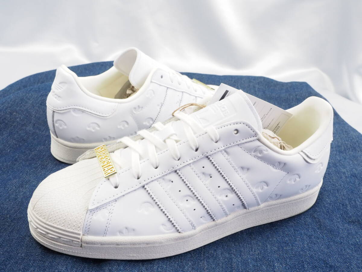 ラスト1点！送料1040円～◆新品◆定価16500円◆adidas originals◆アディダスオリジナルス◆レザー◆SUPERSTAR◆型押し総柄◆27.5㎝