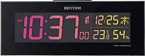 リズム(RHYTHM) 目覚まし時計 電波時計 デジタル グラデーション LED 365色 表示 AC電源 白 Iroria ( イロリア )_画像2