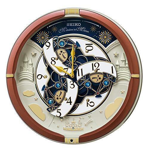 セイコークロック 掛け時計 からくり時計 電波時計 アナログ トリプルセレクション メロディ 茶メタリック 39×39×9.6cm RE601B_画像4