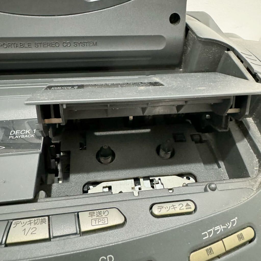 D(0516g1) Panasonic パナソニック ポータブル ステレオ システム RX-ED90 CD ラジカセ コブラトップ レトロ オーディオ機器 ★動作一部OK_画像8
