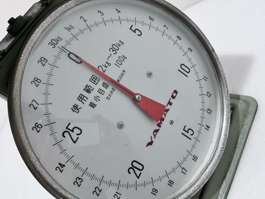 D(514k12) Yamato ヤマト 計り 上皿はかり 30kg 最小目盛 100g 計量器 昭和レトロ _画像3