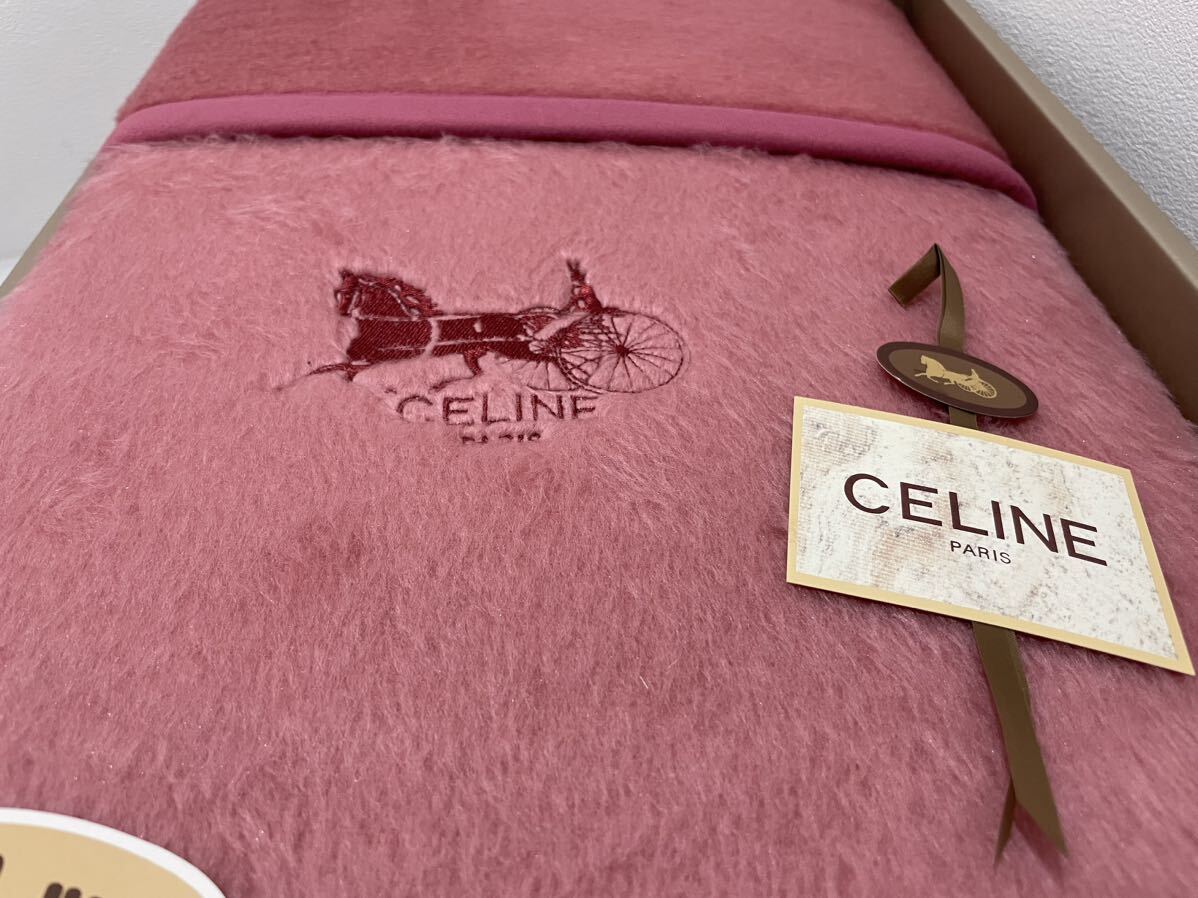 D(0515y2) ☆未使用☆ CELINE セリーヌ 西川産業 アクリル毛布 パフタッチ 寝具 毛布 アクリル100% ニューサルキー サイズ 140cm×200cm_画像2