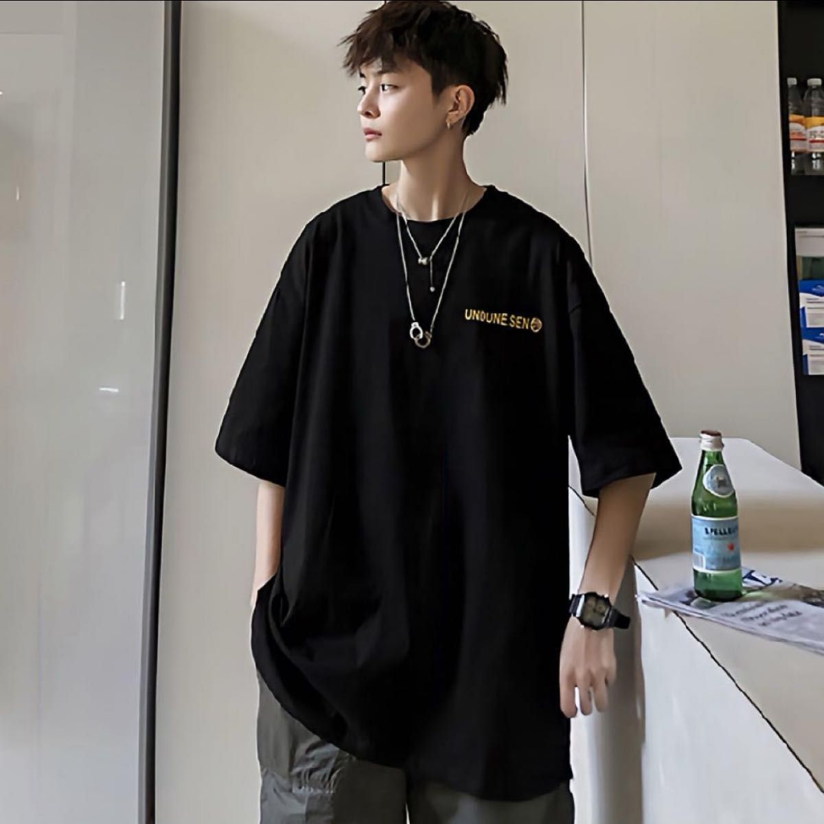 Tシャツ 半袖 トムとジェリー 2XL ブラック アメコミ 人気 グラフィック ユニセックス バックプリント ストリート 韓国系