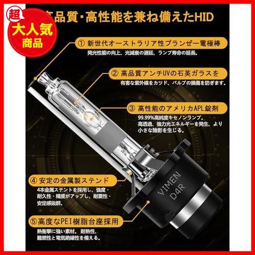 ★D4R_6000K★ D4R HID バルブ 車用ヘッドライト 純正交換用 6000K HIDバルブ 車検対応 HIDライト 高輝度 爆光 明るい 35W 12V 電球_画像4