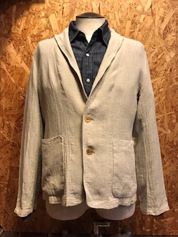  men's jacket COMME CA MEN Comme Ca men casual outer tailored beige linen flax 2B 2. thin small size FA022 (8)