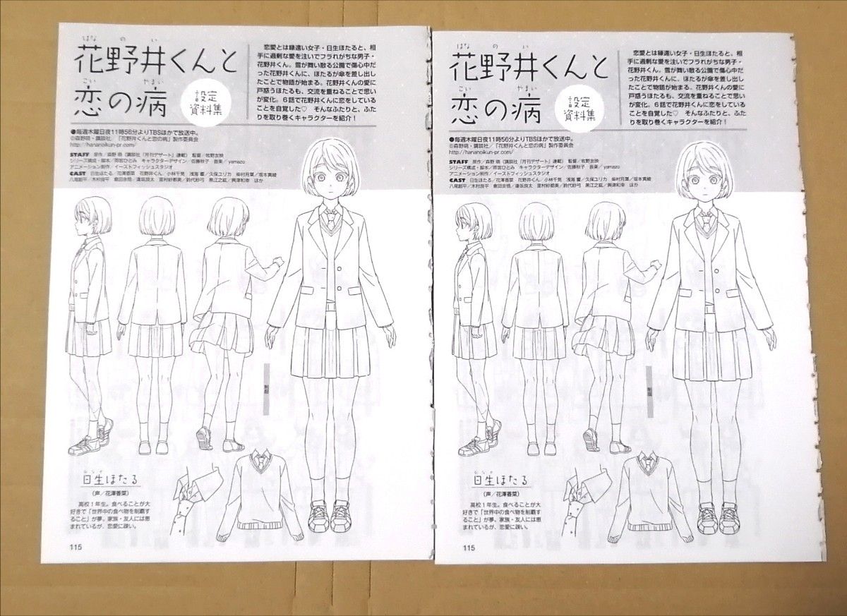 設定資料集　花野井くんと恋の病　夜のクラゲは泳げない　2セット　アニメディア　切り抜き