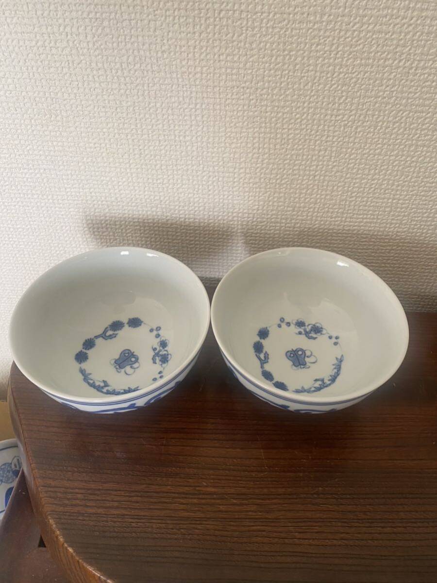 有田燒青花小碗相深鉢 食器 2個_画像1