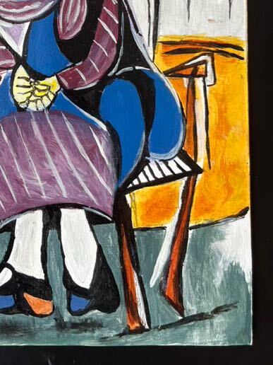 超貴重!! パブロ ピカソ Picasso「座っている女性」1939 女性像 ミックスメディア 額装 手書き　ピカソ美術館・オルセー美術館来歴_画像6