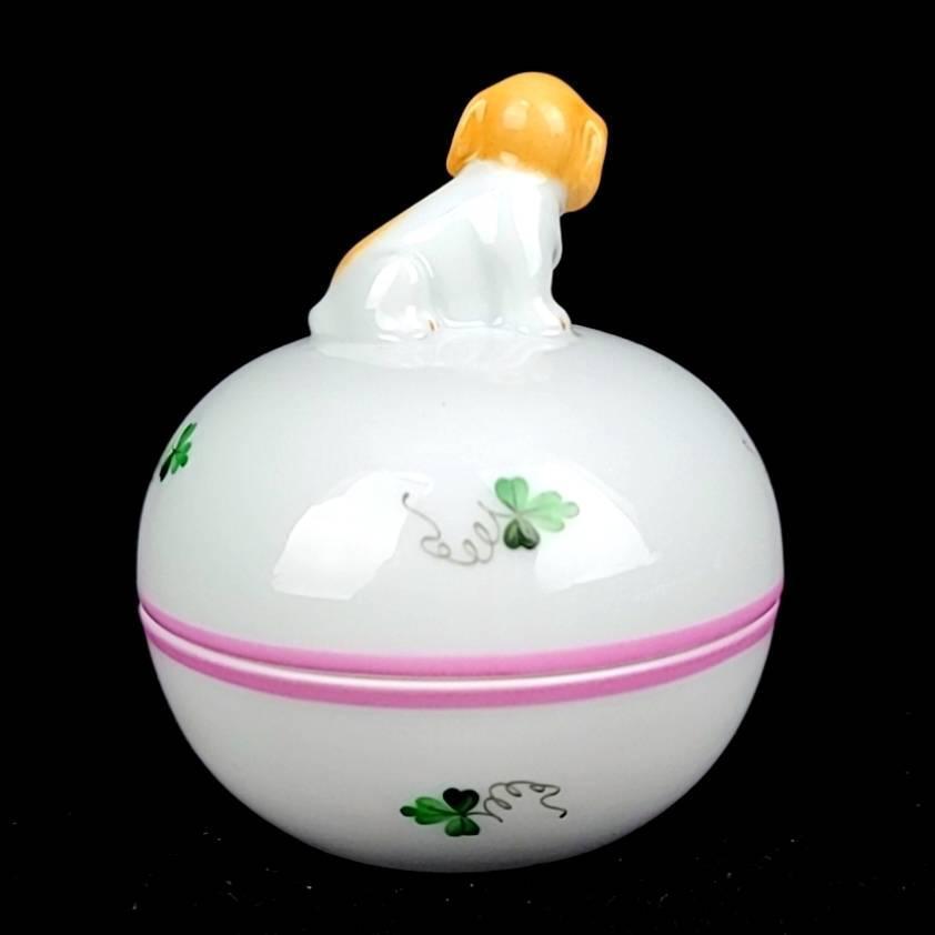 未使用 ヘレンド HEREND ウィーンの薔薇 子犬 ピンク ボンボ 未使用 ヘレンド HEREND ウィーンの薔薇 子犬 ピンク ボンボ