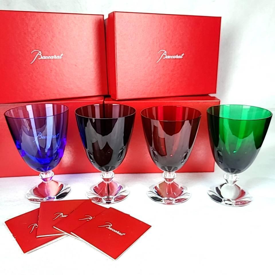 美品 バカラ Baccarat ベガ スモールグラス レッド ブルー 2客 美品 バカラ Baccarat ベガ スモールグラス レッド ブルー 2客