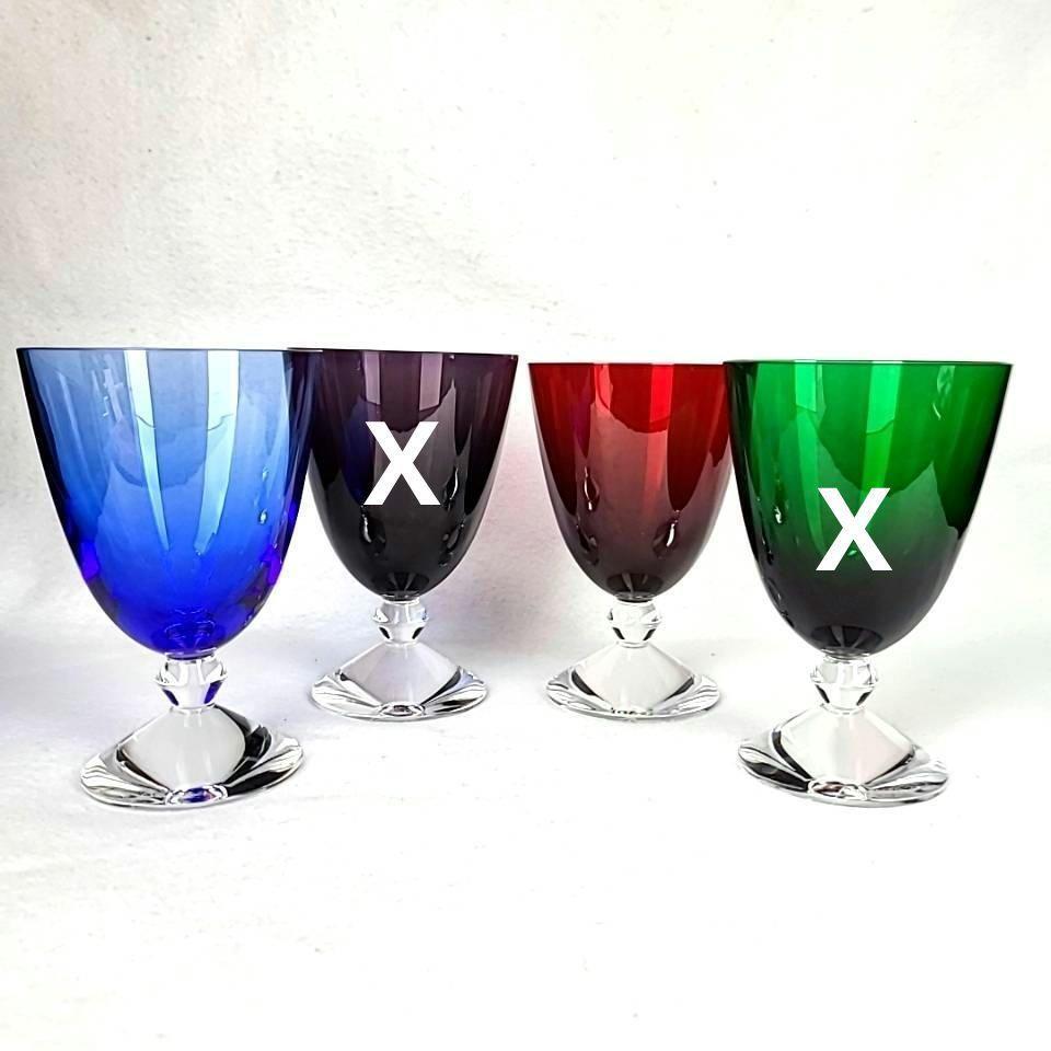 美品 バカラ Baccarat ベガ スモールグラス レッド ブルー 2客 美品 バカラ Baccarat ベガ スモールグラス レッド ブルー 2客