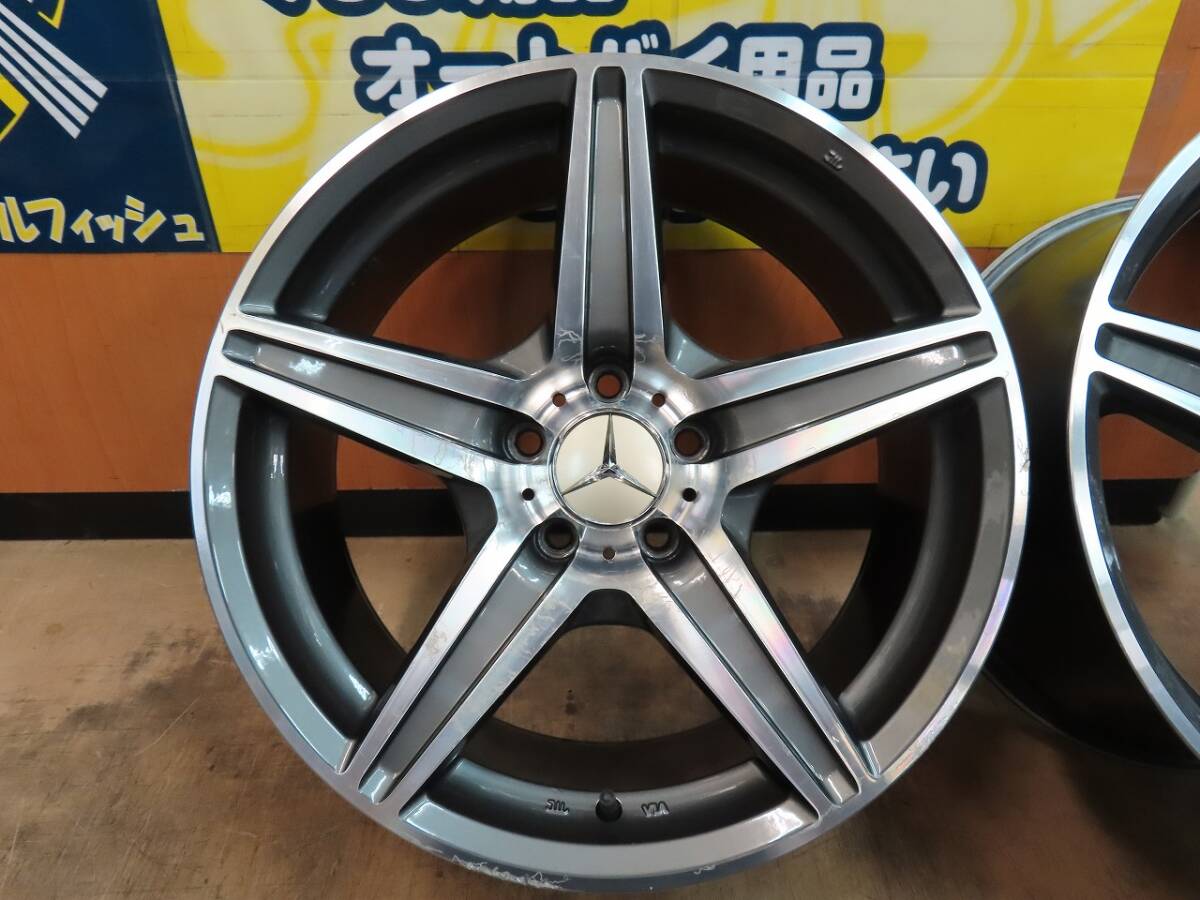 ☆メルセデスベンツ用 社外 18インチ アルミ ホイール 8J+32/9J+35 5穴 PCD112 4本 中古 MercedesBenz☆_画像2