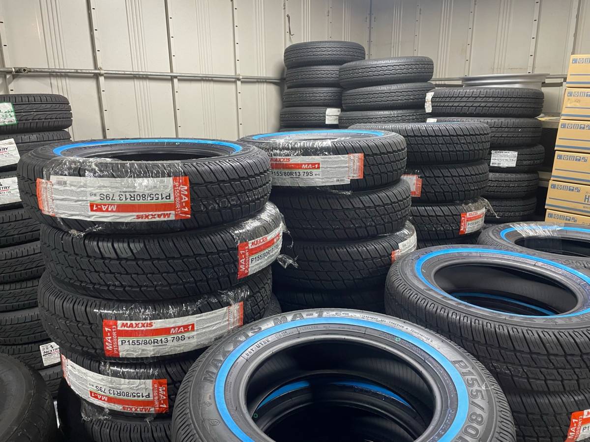 新品 MAXXIS MA-1 ホワイトリボン タイヤ 155/80R13 2本　セット　送料3000円　インパラ　キャデラック　ワイヤーホイール　13インチ　_画像4