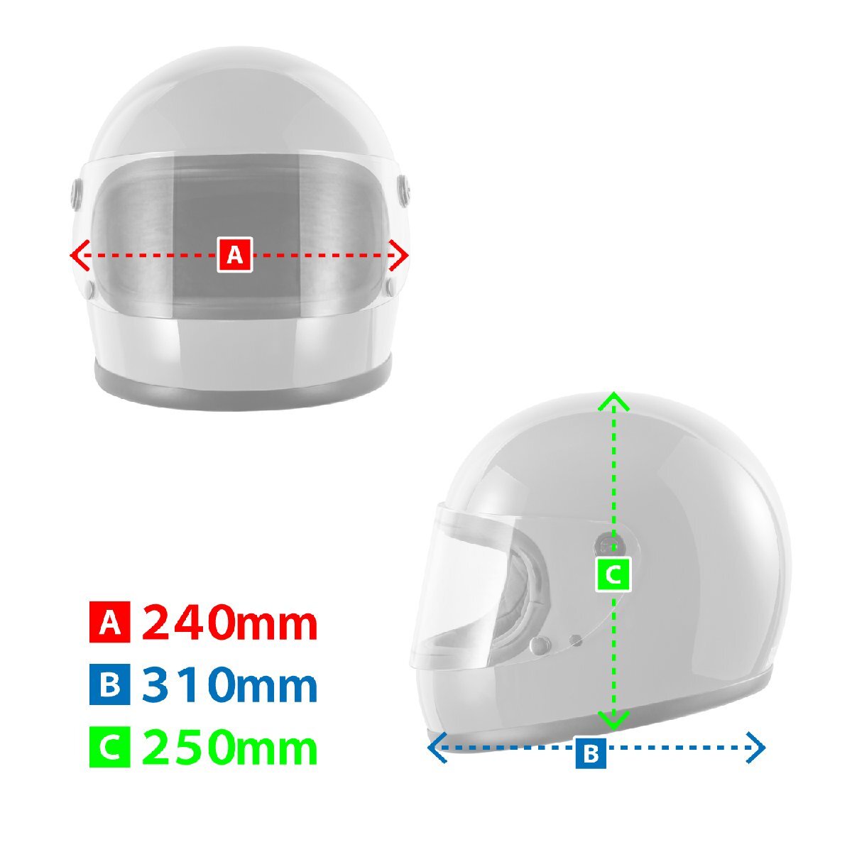 ヘルメット フルフェイス ホワイト ビンテージ レトロ 族ヘル 新品 SG・PSCマーク取得 全排気量対応 バイクパーツセンター_画像10
