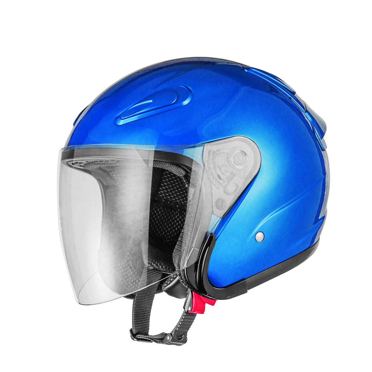 エアロフォルム ジェットヘルメット ブルー Mサイズ バイクパーツセンター_画像1