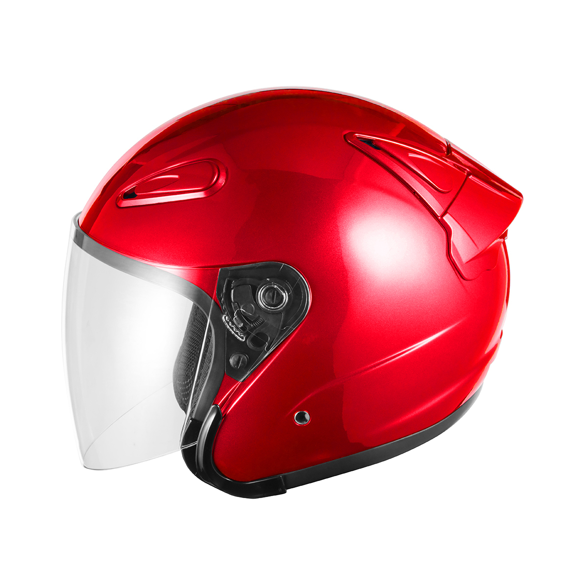 バイクヘルメット SG規格適合 PSCマーク付 Mサイズ エアロフォルムジェットヘルメット レッド バイク ヘルメット レディース ユニセックス_画像5