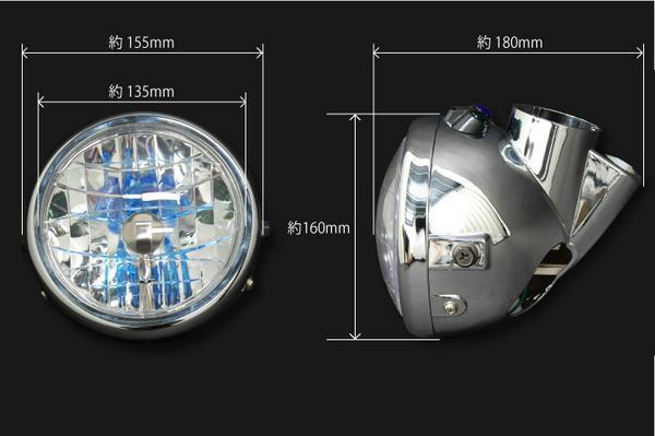 ホンダ モンキー ゴリラ エイプ メッキヘッドライトASSY 新品 バイクパーツセンター_画像3