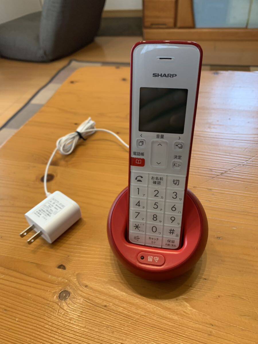 SHARP デジタル　コードレス電話機　シャープ JD-S08CL-R 綺麗　かわいい赤_画像1