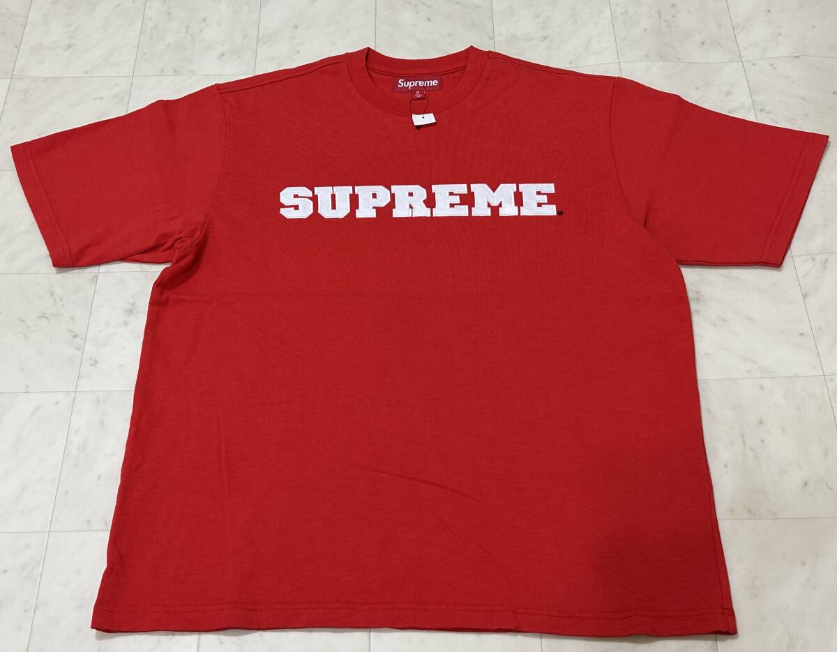 【新品】Supreme シュプリーム【Collegiate S/S Top Red】2023年秋冬 23AW カレッジエイト ロゴ Tシャツ Mサイズ レッド