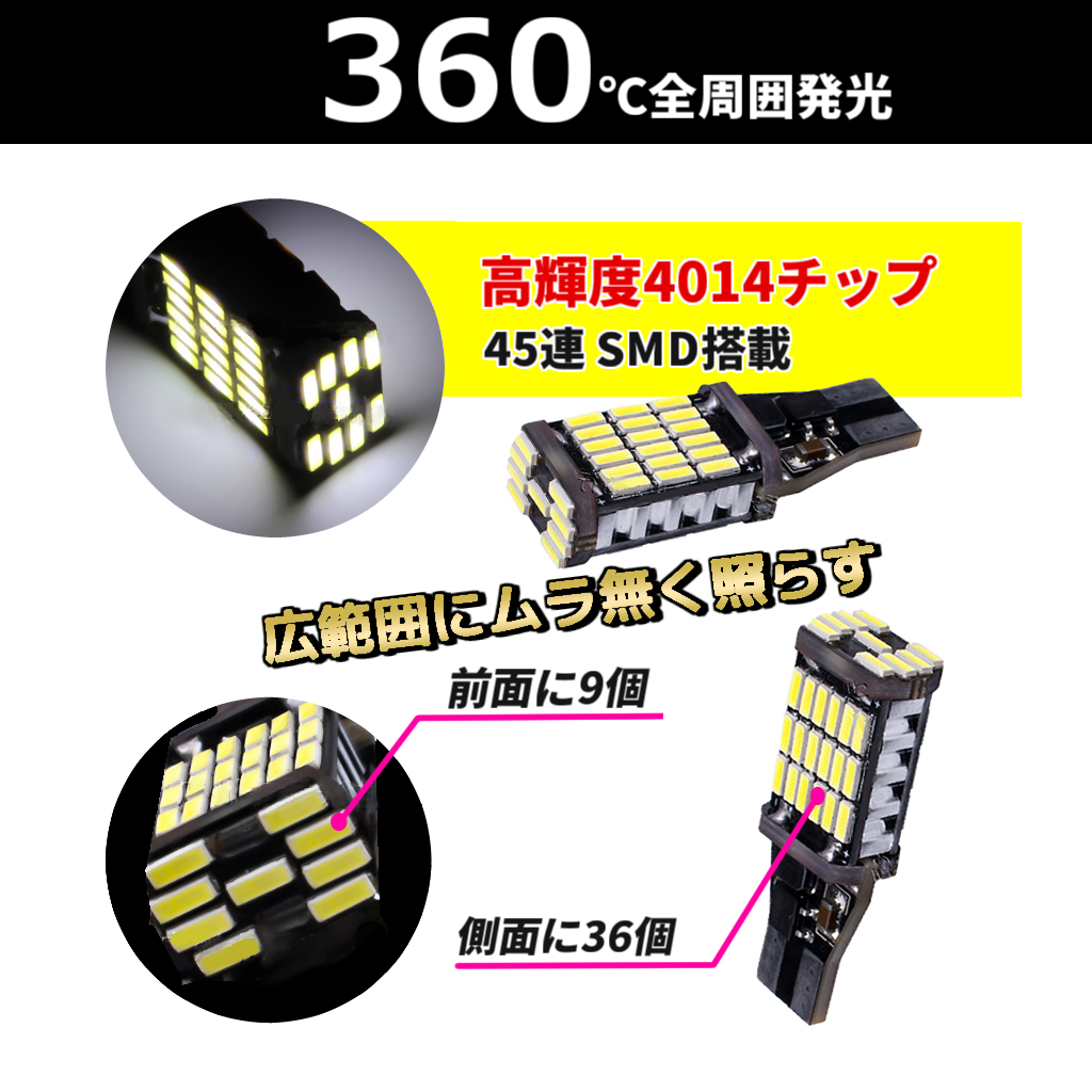 LED バックランプ スズキ スペーシア[H25.3～ MK32S/MK42S/MK53S/MK33V] 対応 T10/T15/T16 2個 ライト 白色_画像5