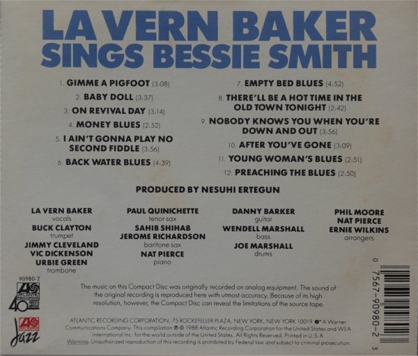 LaVern Baker Sings Bessie Smith 1CD + La Vern 1CD 2CD Setの画像3