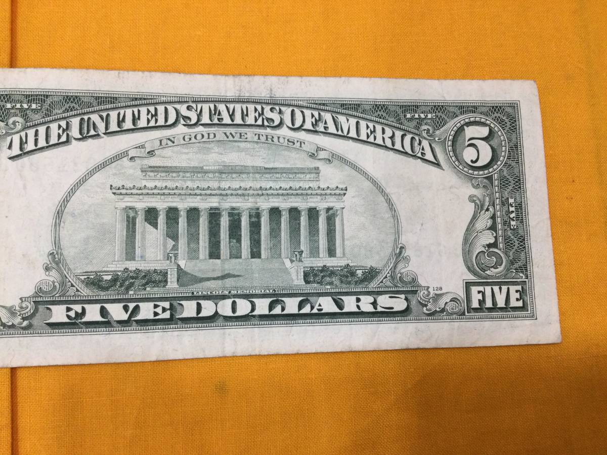 アメリカ　旧ドル札　6ドル分(1ドル札、5ドル札)旧紙幣　ワシントン　1974年　リンカーン　1988年　アンティーク　コレクション_画像10