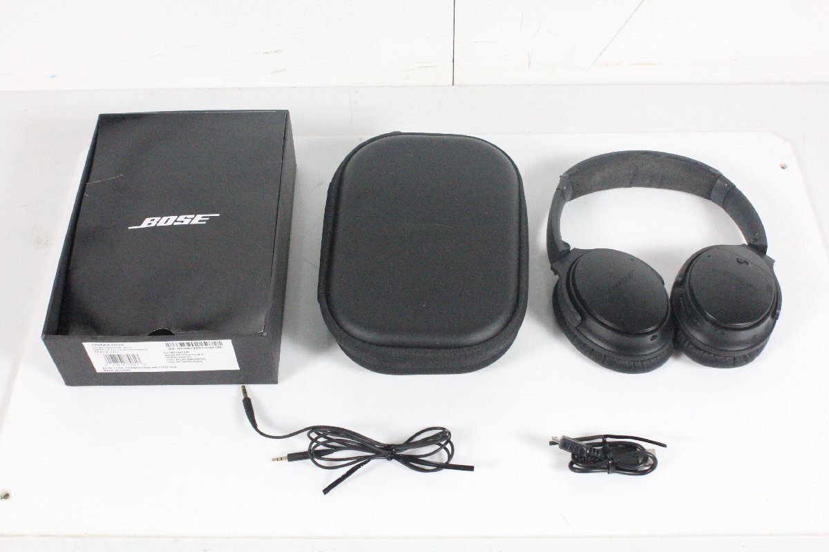 BOSE Quiet Comfort 35 Ⅱ ワイヤレスヘッドホン 2018年製 黒 ブラック ノイズキャンセリング Bluetooth BT ボーズ 【現状品】_画像1