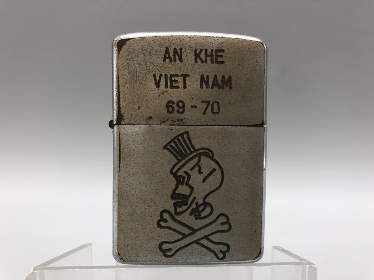 T05038 ZIPPO ドクロ ジッポ オイルライター 火花なし ジャンク品_画像1