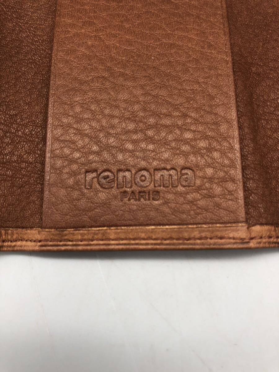 T05036 renoma PARIS 本革 4連 キーケース キーリング ブラウン_画像5