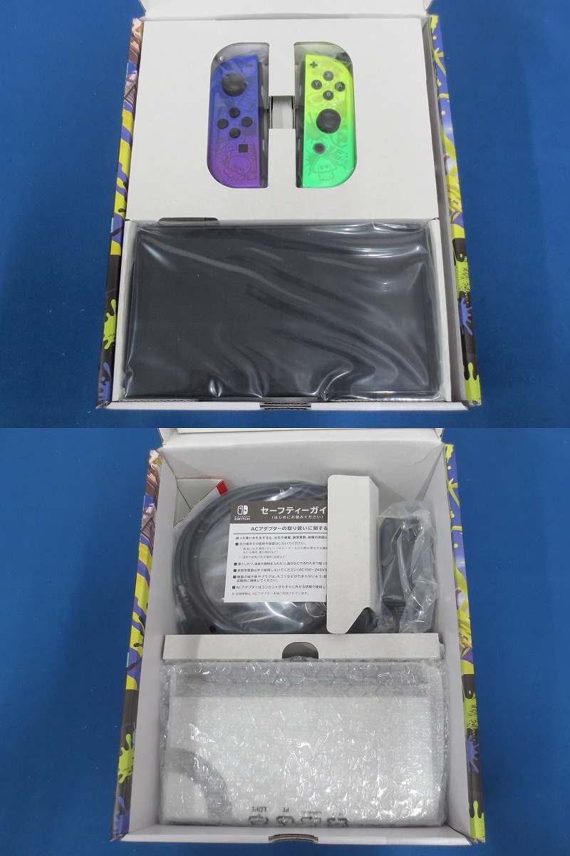 1 jpy ~* unused *Nintendo Switch body have machine EL model s pra toe n3 edition Nintendo switch * accessory equipping * (5410)