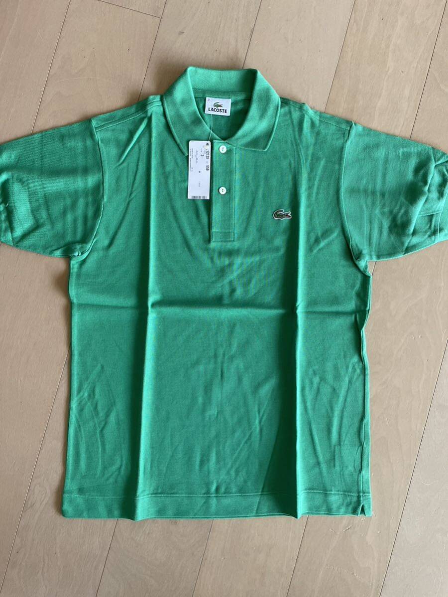 新品 ラコステ L1212 半袖ポロシャツ 日本製 サイズ3(M) ファブリカ製 パルミエ（ライトグリーン）LACOSTEの画像1