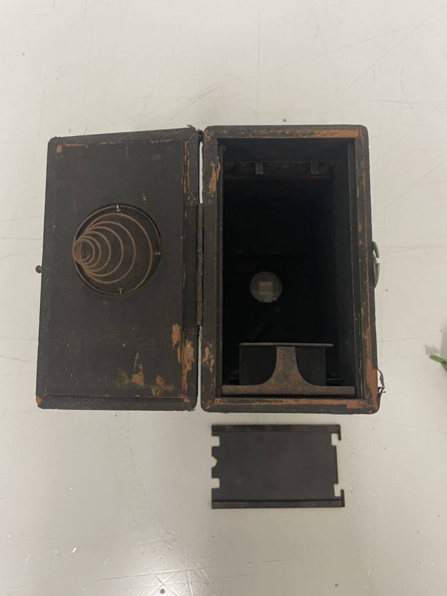 D05010 редкий T.U.CAMERA сверху рисовое поле фотография машина? box камера античный Vintage рука .. коробка?