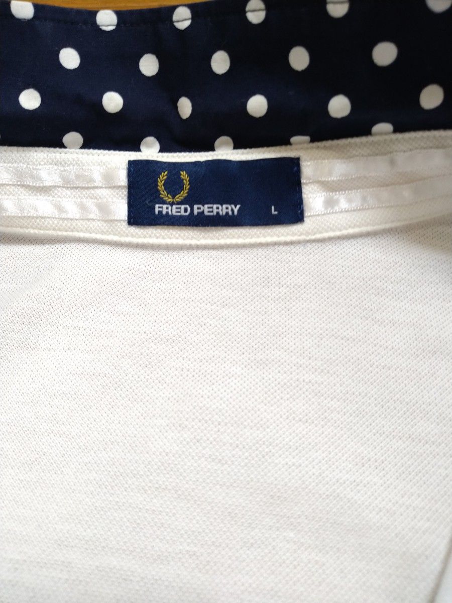 フレッドペリー FRED PERRY　七分丈ボタンダウンシャツ　ホワイト　L