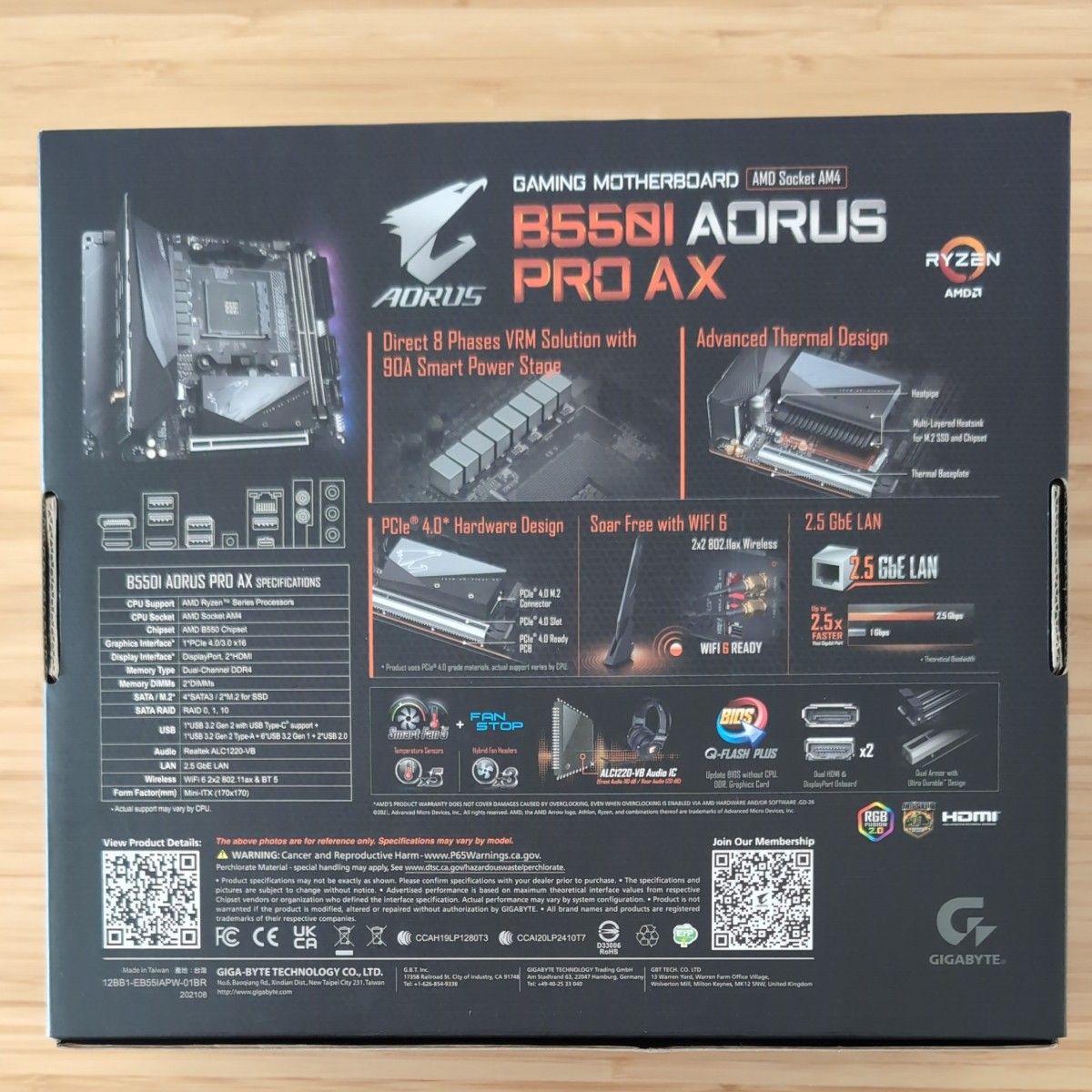 Gigabyte B550I AORUS PRO/rev.1.1 AX AMD AM4