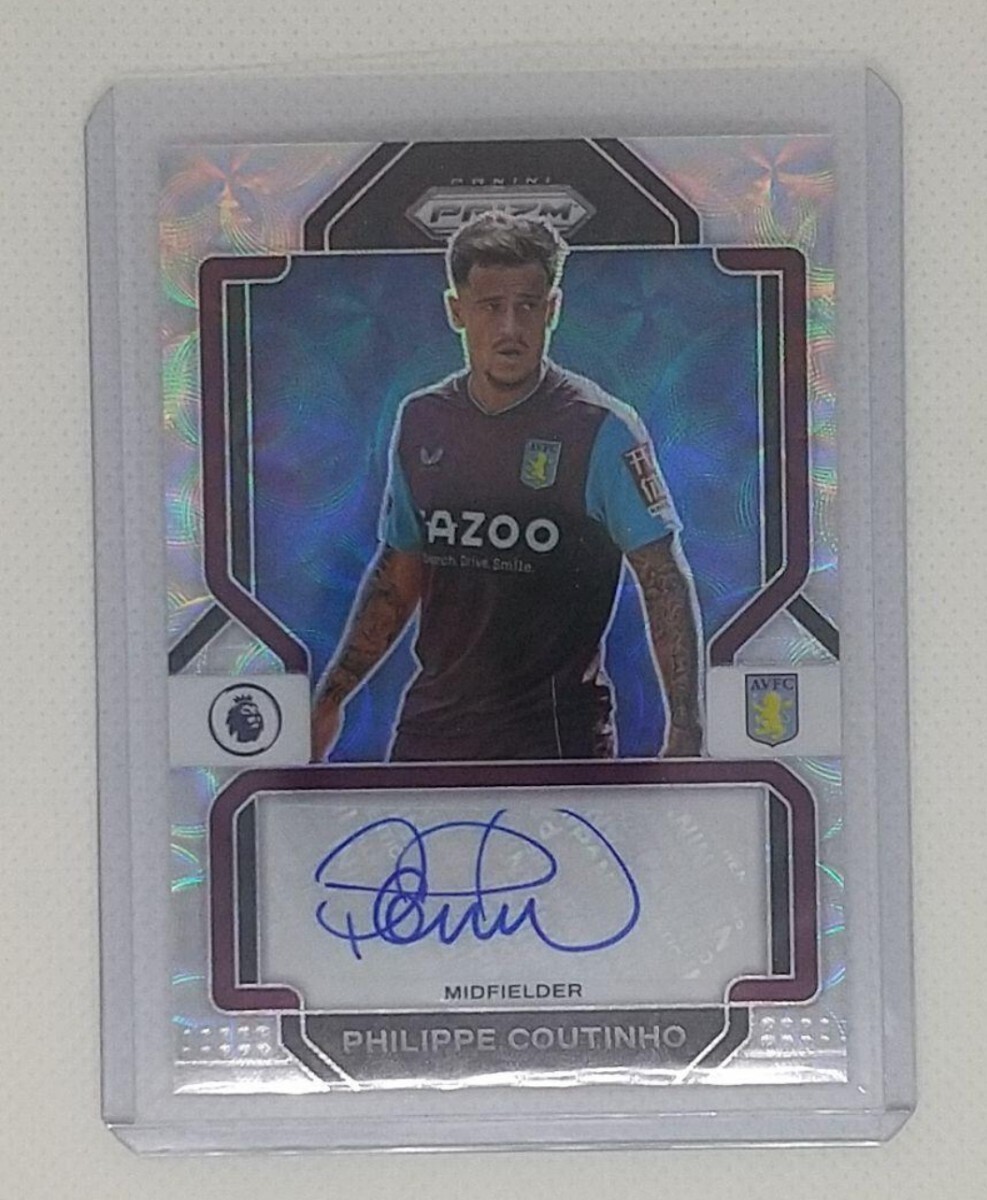 コウチーニョ ★2023-24 Panini Prizm Premier League Soccer Choice★ COUTINHO PENMANSHIP Auto 直筆サイン アストン・ビラ_画像1