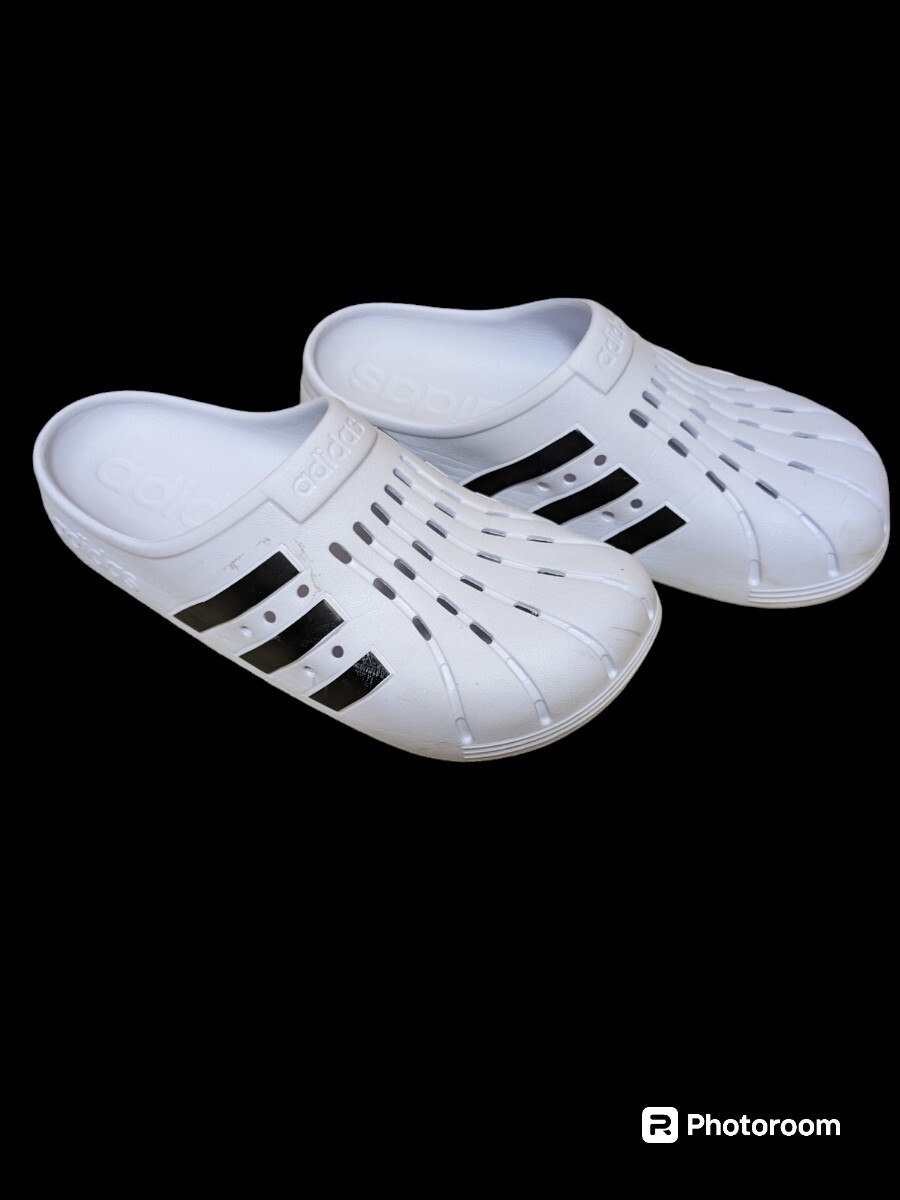  Adidas adidas Adi reta сабо ADILETTE CLOG сандалии размер :27.5cm белый / чёрный 
