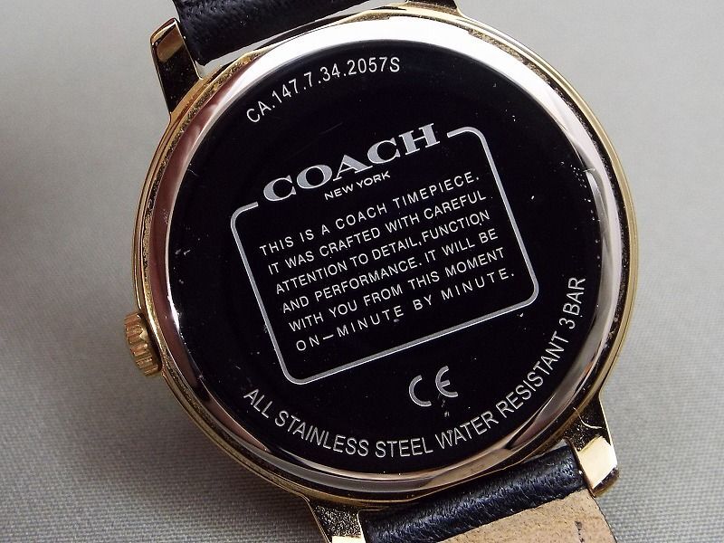 良品! COACH/コーチ シグネチャー/ラインストーンベゼル ボーイズサイズ クォーツ腕時計 CA.147.7.34.2057S 【W247y1】の画像5