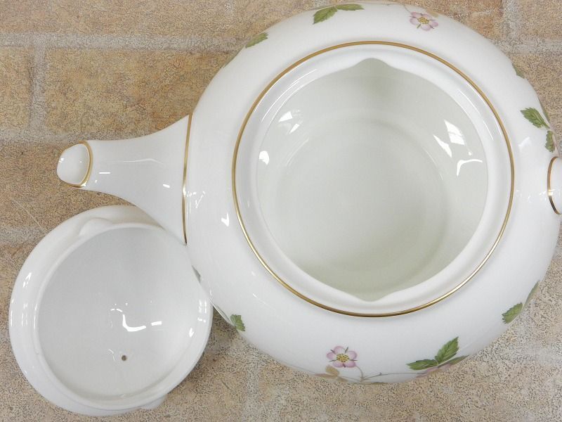 1円〜! 良品! WEDGWOOD/ウェッジウッド ワイルド ストロベリー ティーポット 【7690y1】の画像6